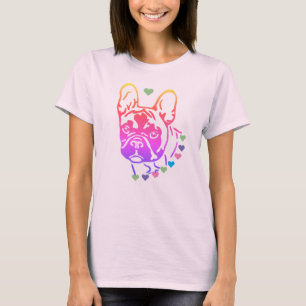 T-shirt French bulldogge with heart