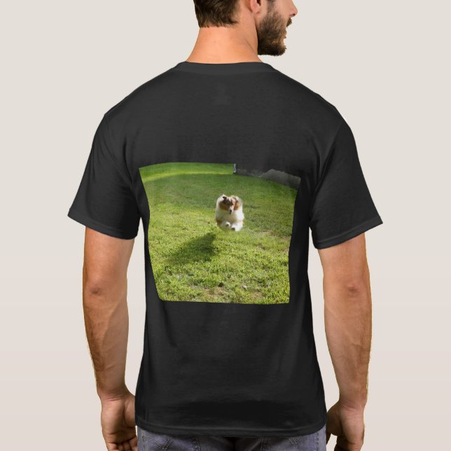 T shirt  front and back Sheltie image  (Back)