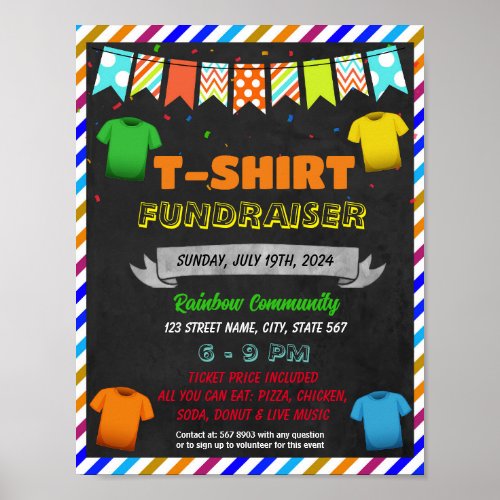 T_shirt Fundraiser event template Poster