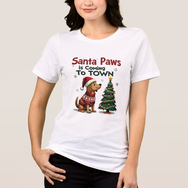 T-shirt Funny Christmas Dog  Tri-Blend Shirt (Front)