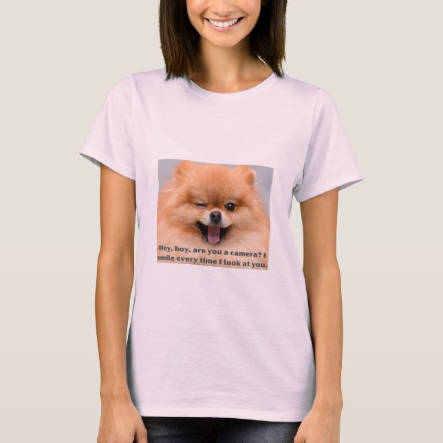 T-shirt Funny Dog Print - Hey boy (Front)