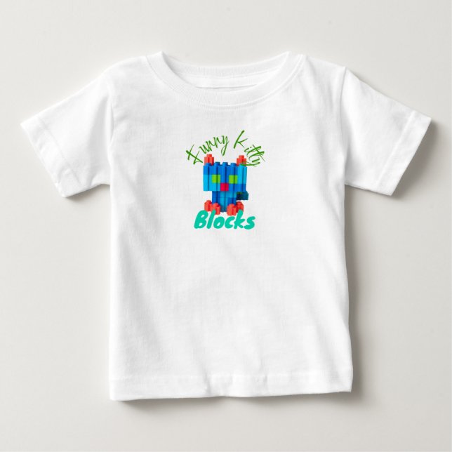 T-Shirt Funny Kitty Blocks (Front)
