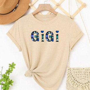 T-shirt gigi for grandma with hearts and flowers
