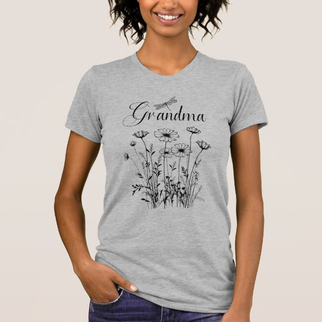 T-Shirt - Grandma Wildflower Dragonfly (Front)