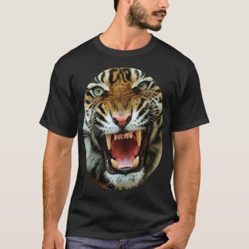 T_Shirt graphic design  with animal tiger face
