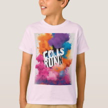 T-shirt graphic for a color run event. on a white 