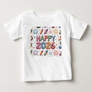 T-Shirt-Happy New Year 2026 Matching Family Baby T-Shirt