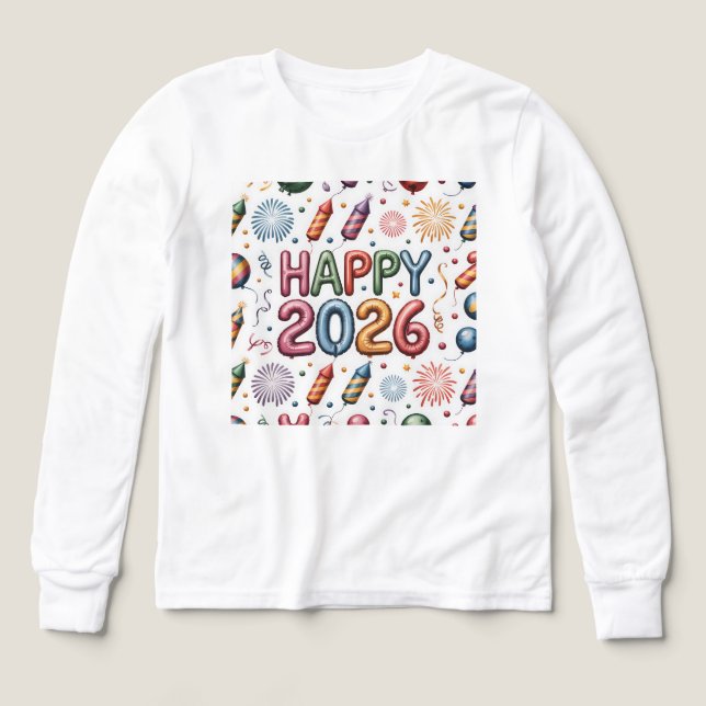T-Shirt-Happy New Year 2026 Matching Family  Tri-Blend Shirts (Design Front)