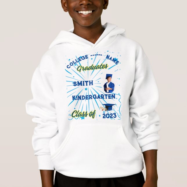T-Shirt Hoodie pullover photo name kid graduate (Front)