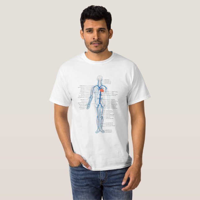 T-Shirt Human Circulatory System of Veins (Front Full)