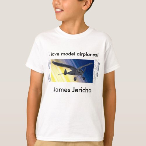 T_Shirt _ I love model airplanes with Name