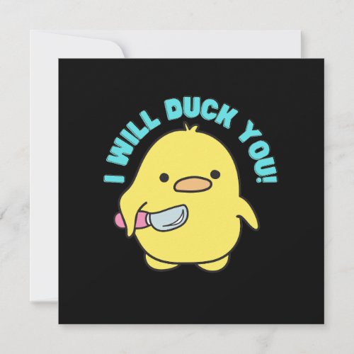 T_shirt I Will Duck You Funny Duck with a knife