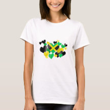 T-shirt - Jamaican Colors and Hearts