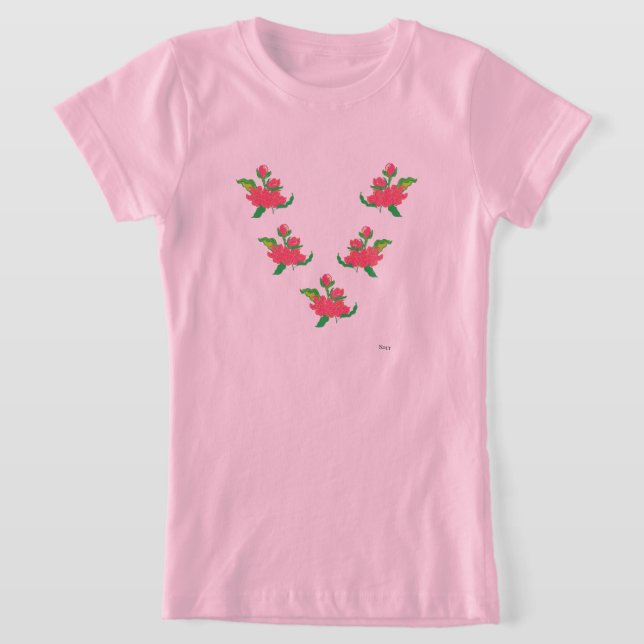 T-Shirt : Japanese  Flower (Laydown)