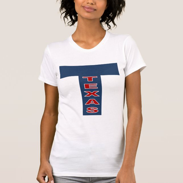 T-shirt jersey fin blanc  TEXAS (Front)