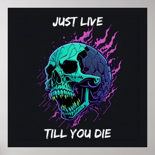 T_shirt Just Live Till You Die by Qotsa Poster