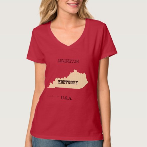 T_shirt _ Kentucky Map with City