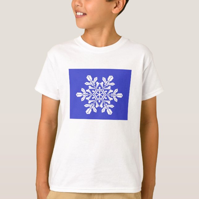 T-Shirt Kids Blue Snow Flake (Front)