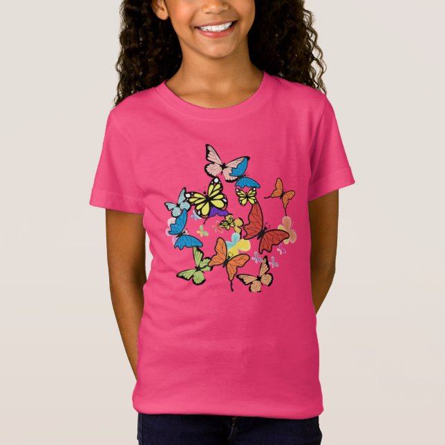 T-Shirt kids butterfly patterned (Front)