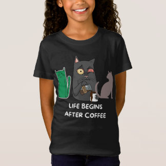 T-Shirt kids cat pictures for coffee lovers