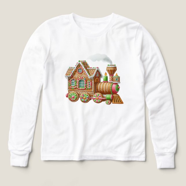 T-Shirt Kids’ Christmas Train T-Shirt Tri-Blend Shirts (Design Front)