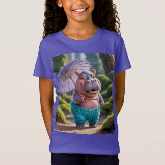 T shirt kids woman hippo mini hippopotamus
