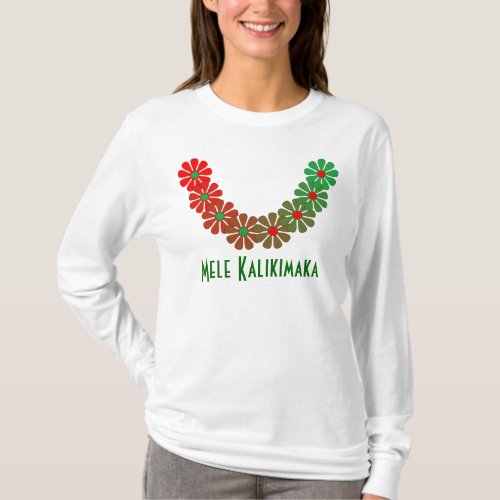 T_shirt Lei Mele Kalikimaka Merry Christmas Colors