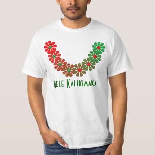 T_shirt Lei Mele Kalikimaka Merry Christmas Colors