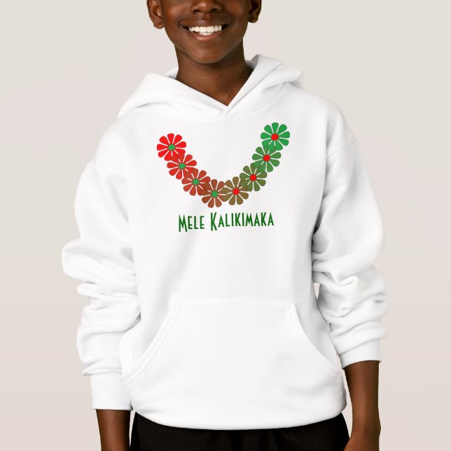 T-shirt Lei Mele Kalikimaka Merry Christmas Colors Hoodie (Front)