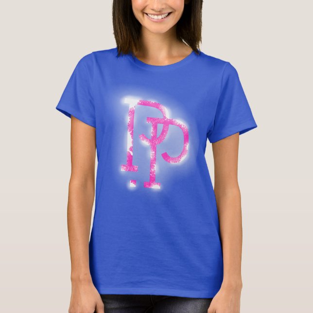 T-Shirt Letter P Logo Design (pink)  (Front)