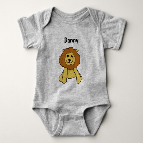 T_Shirt _ Lion Cartoon with Name Baby Bodysuit