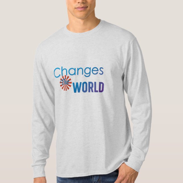 T-Shirt Long Sleeve Typhographic Text (Front)