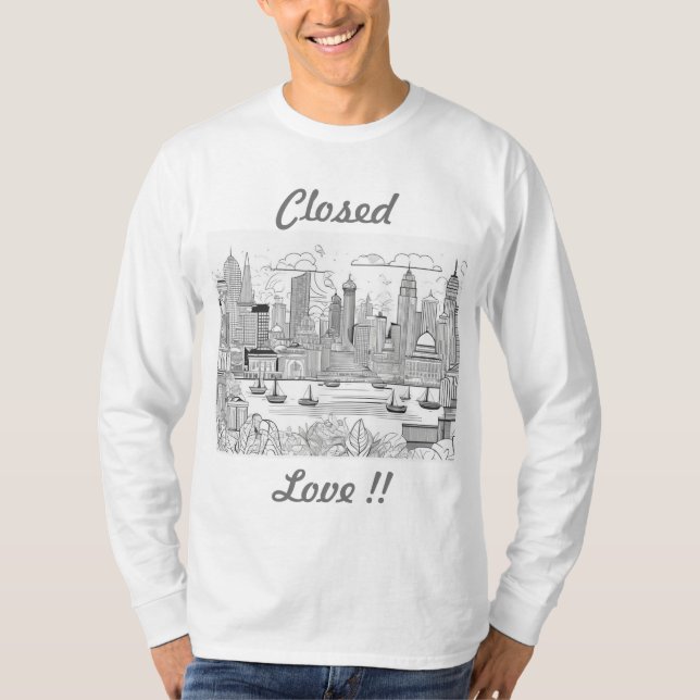 t-shirt : Love locked in the city modern lifestyle (Front)
