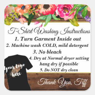 T shirt maker stickers HTV washing instructions