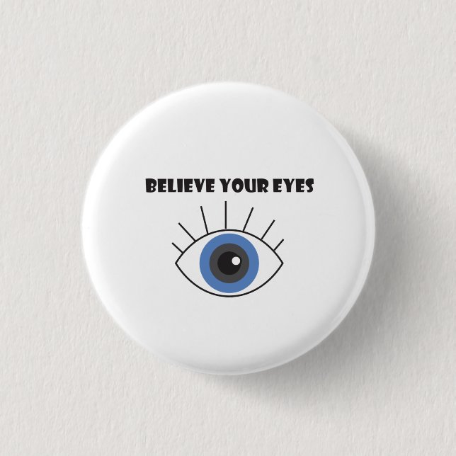 t shirt men logo eye word button (Front)