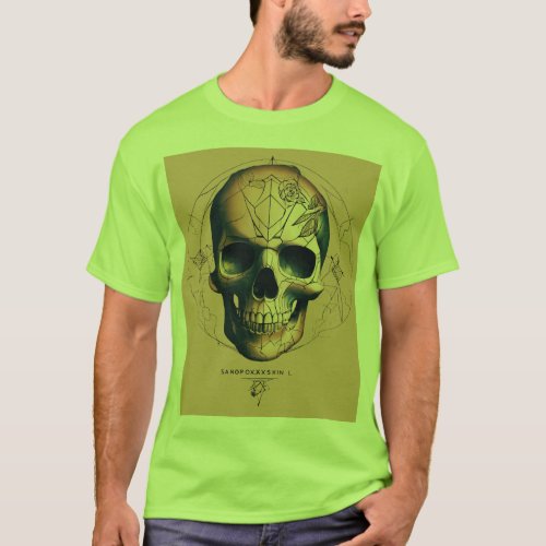 T_Shirt Men Skull Abstract Design