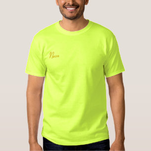 T-SHIRT MENS Embroidered NEON GREEN DESIGN