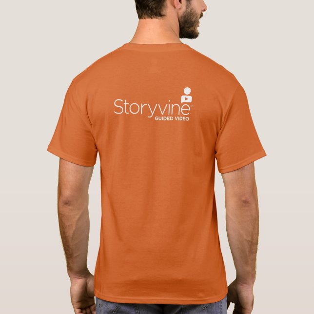T-Shirt - Men's: Orange with Large SV Icon (Back)