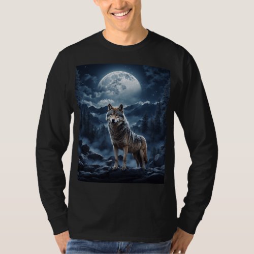 T_Shirt Midnight Roamer 3D Wolf Tee