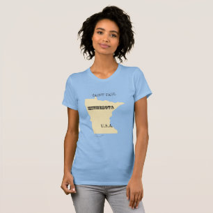 T-shirt - Minnesota Map with City