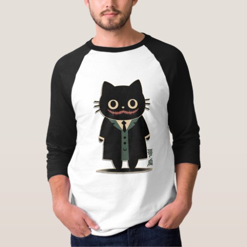 T_shirt Mysterious Black Cat in Pop Culture Suit