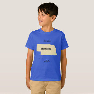 T-shirt - Nebraska Map with City