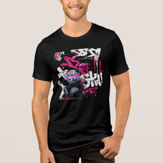T-Shirt Neon Skull Panda Graffiti Art Tri-Blend Shirt