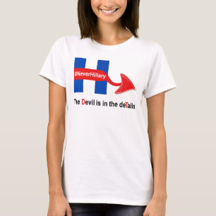 T-Shirt Never Hillary Devil Details