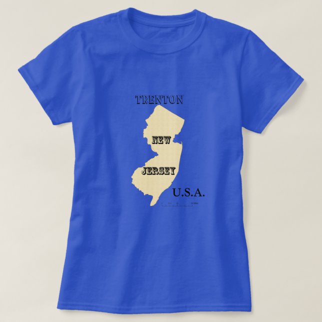 T-shirt - New Jersey Map with City (Design Front)