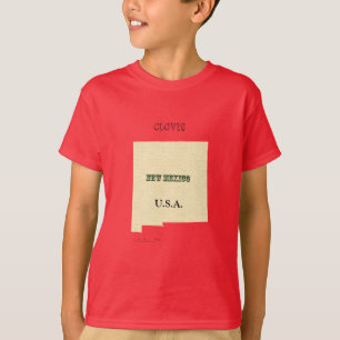 T-shirt - New Mexico Map with City Name