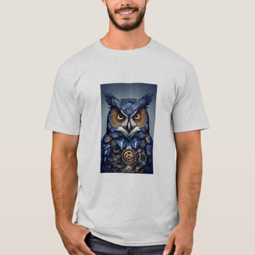 T_ShirtNight Owl White T_Shirt with Owl Logo