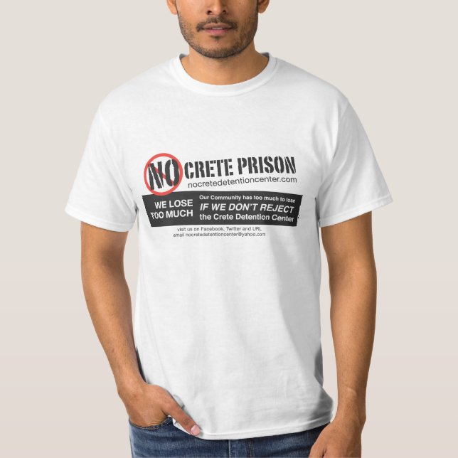T-shirt No Crete Detention Center (Front)