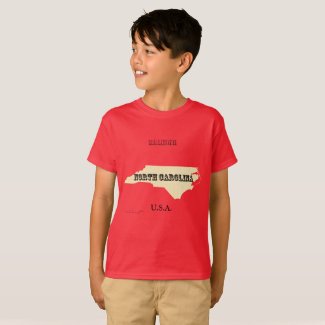 T-shirt - North Carolina Map with City