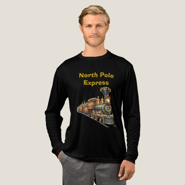 T-Shirt-North Pole Express Long Sleeve Tri-Blend T Tri-Blend Shirt (Full Front)